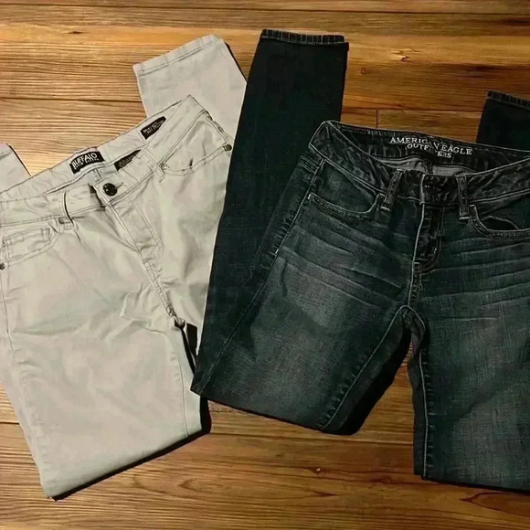 American Eagle Outfitters Jeggings Size 0 & Buffalo Skinny Chinos 4/27 - Picture 1 of 15